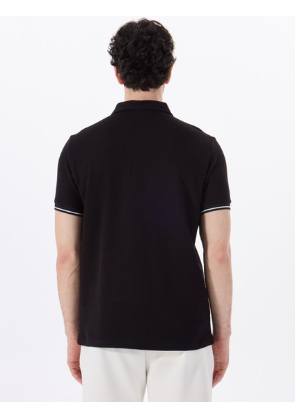 D5SM-TST3718 Siyah Relaxed Düz Erkek Polo T-Shirt indirimleri