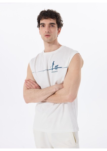 D5SM-TST3801 Beyaz Bisiklet Yaka Relaxed Baskılı Erkek T-Shirt fırsatları