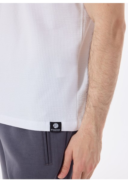 D5SM-TST3807 Beyaz Relaxed Düz Erkek Polo T-Shirt fırsatları