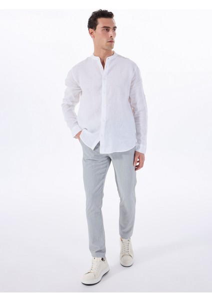 Normal Bel Normal Paça Gri Erkek Chino Pantolon PBF5SM-PNT 5019