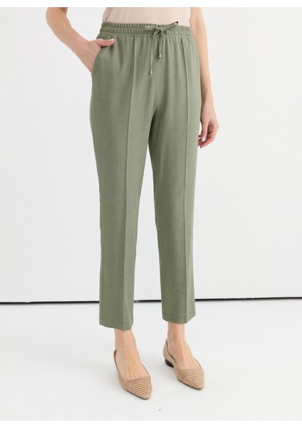 Normal Bel Standart Haki Kadın Pantolon 25YSL5357