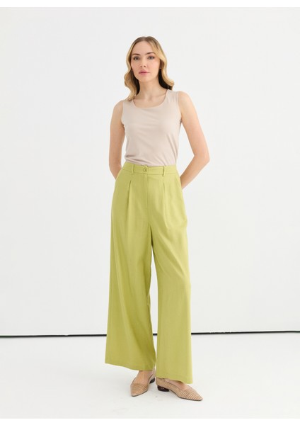 Normal Bel Standart Yeşil Kadın Pantolon 25YSL5356 fiyatları