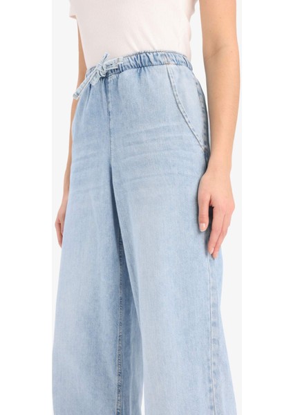 Yüksek Bel Geniş Paça Uzun Yumuşak Jean Pantolon E1703AX25SM