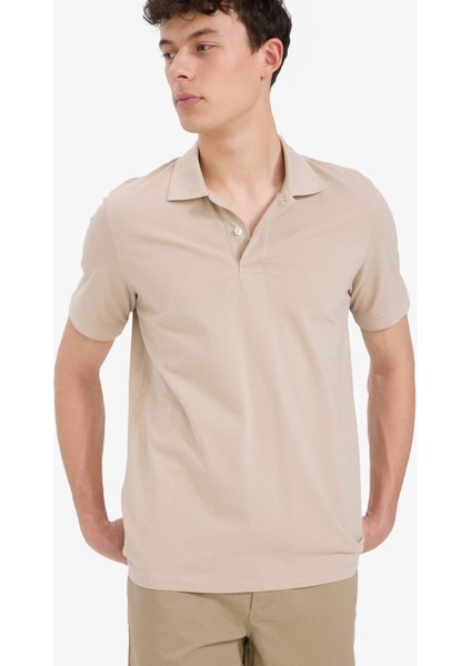 %100 Pamuk Regular Fit Kısa Kollu Basic Düz Pike Kumaş Polo Tişört C1293AX25SP
