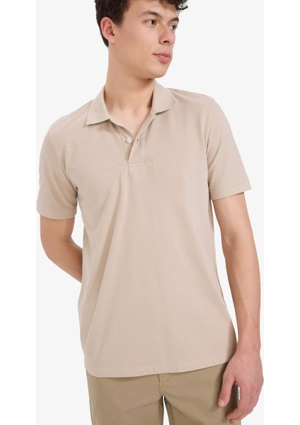 %100 Pamuk Regular Fit Kısa Kollu Basic Düz Pike Kumaş Polo Tişört C1293AX25SP