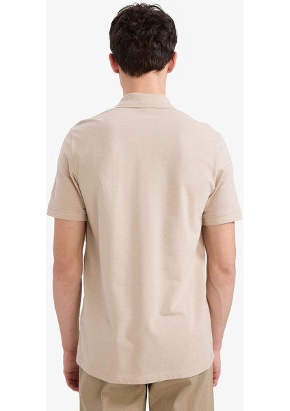 %100 Pamuk Regular Fit Kısa Kollu Basic Düz Pike Kumaş Polo Tişört C1293AX25SP