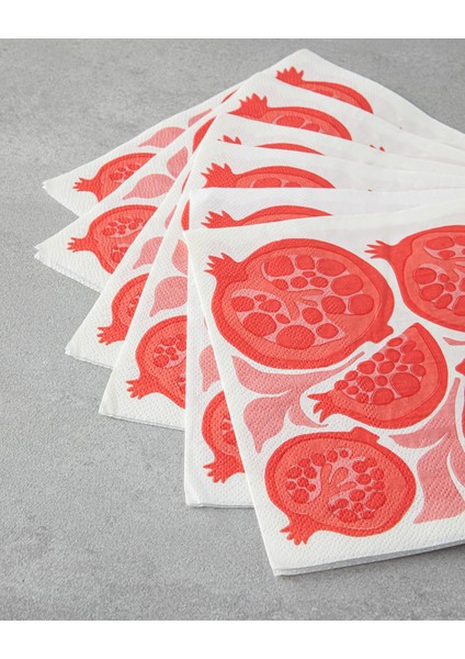 Summer Pomegranate 20'li Kağıt Peçete 33X33 cm Kırmızı