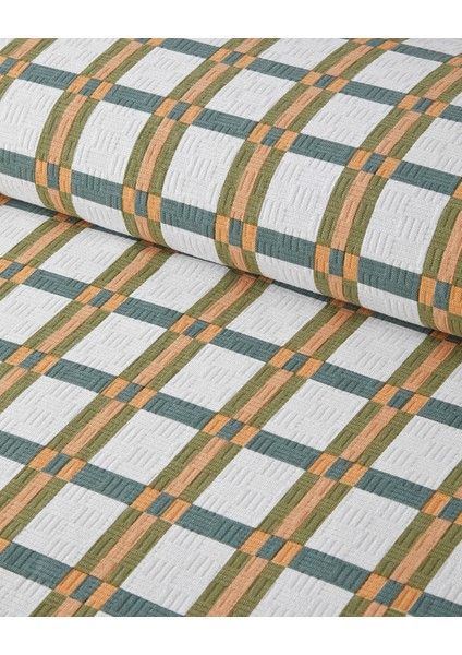 Summer Plaid Baskılı Pamuklu Çift Kişilik Pike 200 x 220 cm Yeşil modelleri