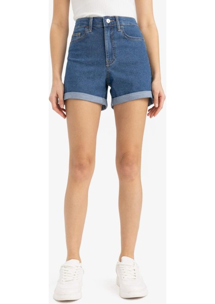 Normal Bel Katlamalı Paça Jean Şort A1959AX25SM