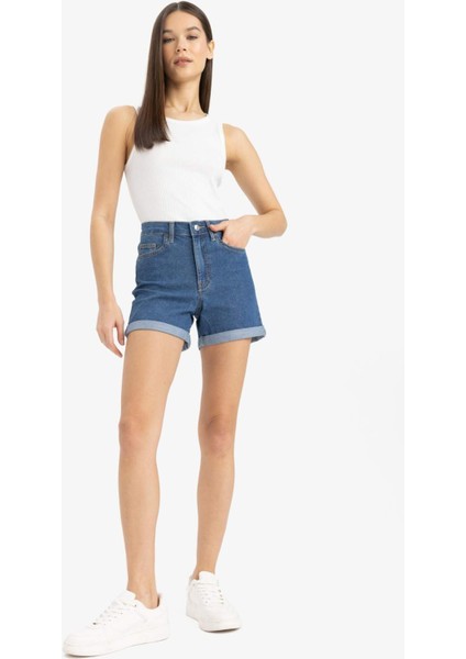 Normal Bel Katlamalı Paça Jean Şort A1959AX25SM fiyatları