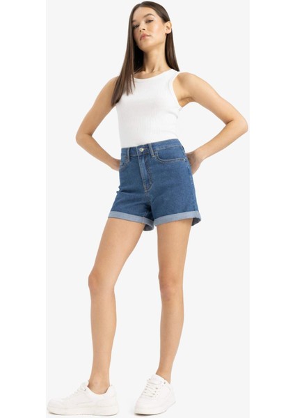 Normal Bel Katlamalı Paça Jean Şort A1959AX25SM modelleri