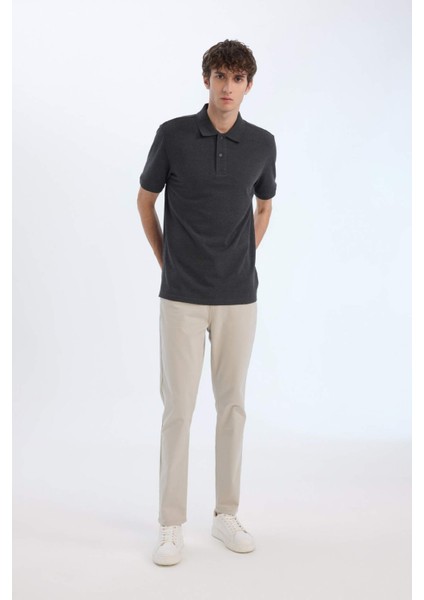%100 Pamuk Regular Fit Polo Yaka Kısa Kollu Basic Düz Pike Kumaş Tişört C1293AX25SP fiyatları