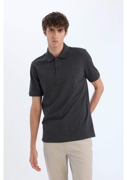 %100 Pamuk Regular Fit Polo Yaka Kısa Kollu Basic Düz Pike Kumaş Tişört C1293AX25SP modelleri