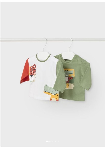 Erkek Bebek Yazlık 2 Li Tişört Set 1003