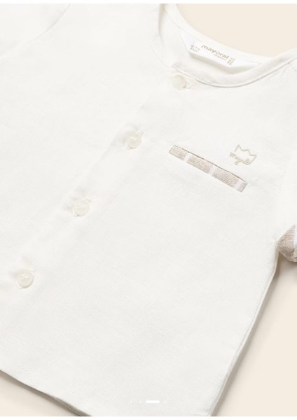 Erkek Bebek Gömlek Keten Şort 2 Li Set 1264 modelleri