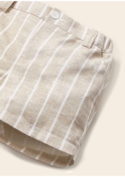 Erkek Bebek Gömlek Keten Şort 2 Li Set 1264 fırsatları