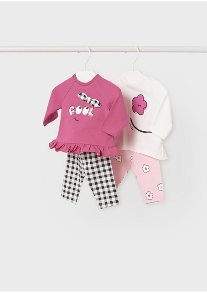 Kız Bebek Yazlık Tayt Tişört 4 Lü Set 1744