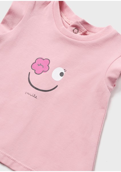 Kız Bebek Yazlık Şort Tulum Tişört 2 Li Set 1809 modelleri