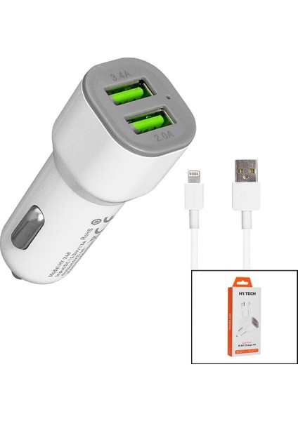 Iphone - Kablolu Oto - Araç Çakmaklık Şarj Başlık Set 3.1A - 155W - 1mt Kablo HY-X44