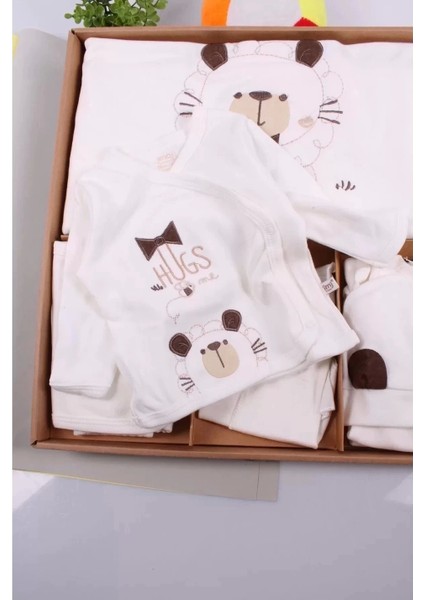 Ayıcık Desenli 10 Parça Kutulu Pamuk Erkek Bebek Hastane Çıkışı modelleri