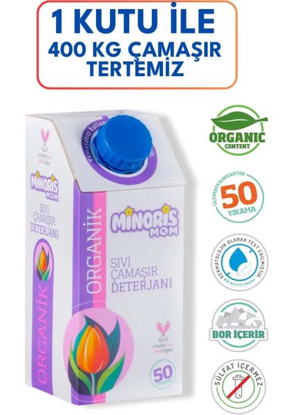 Mom Organik Sıvı Çamaşır Deterjanı 1 Lt 50 Yıkama