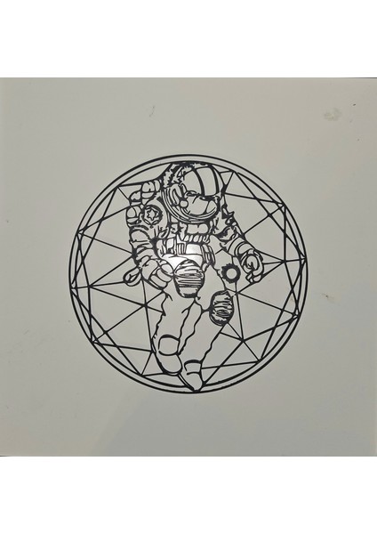 Astronot Duvar Heykeli 2d T3110768 Sadece Plastik Aparattır