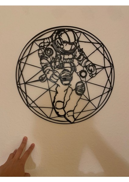 Astronot Duvar Heykeli 2d T3110768 Sadece Plastik Aparattır