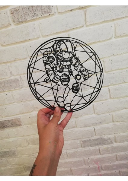 Astronot Duvar Heykeli 2d T3110768 Sadece Plastik Aparattır