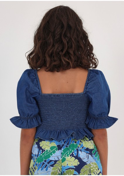 Kız Çocuk Yazlık Denim Bluz 6197 modelleri