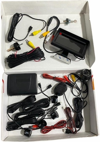 12V PARK SENSÖRÜ+GECE GÖRÜŞLÜ KAMERA+EKRAN 4.3" LCD (22.5 MM) SİYAH