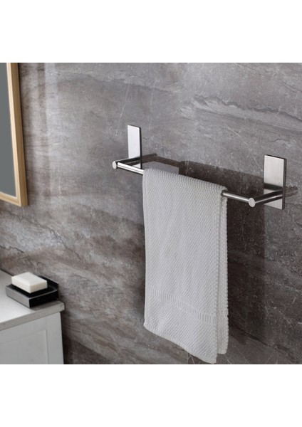 DELTAHOME Paslanamaz Çelik Yapışkanlı Havluluk 40CM INOX