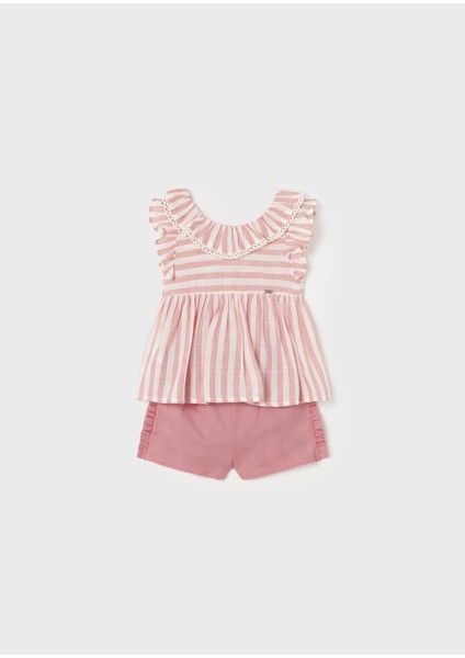 Kız Bebek Bluz Şort 2 Li Set 1283