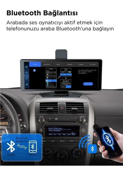 Vitirin Dolusu 4K Çift Kameralı Apple Carplay ve Android Auto-Dokunmatik Ekranlı Multimedya