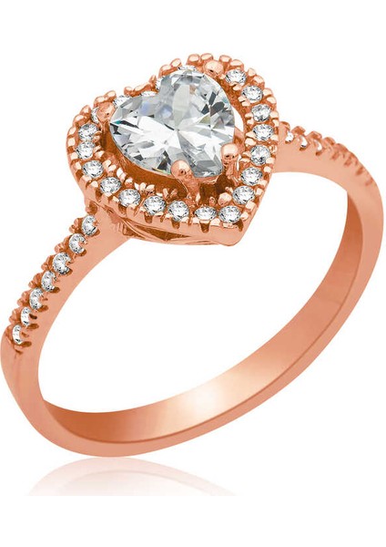 Gümüş Kalpli Bayan Yüzük