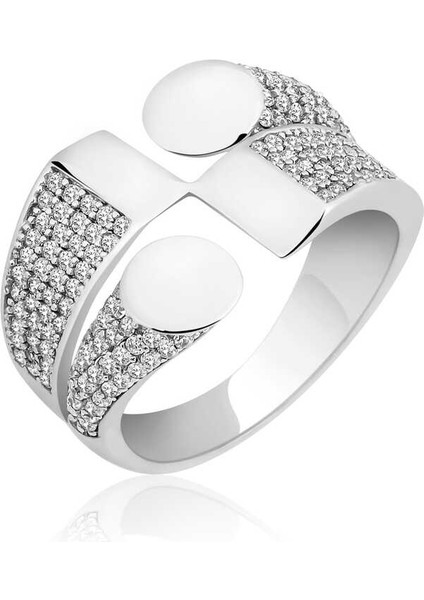 Gümüş Zirkon Taşlı Bayan Yüzük