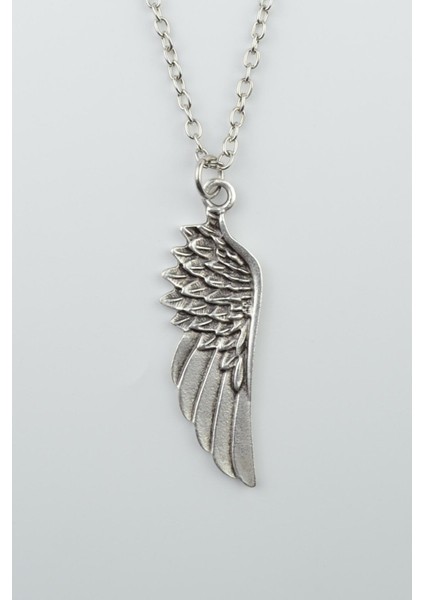 Antik Gümüş Kaplama Kartal Melek Erkek Kadın Kolye