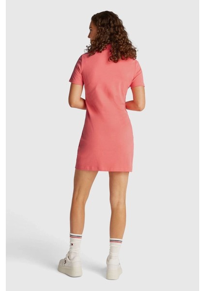 Kadın Tjw Badge Pique Polo Elbise - Pembe fiyatları