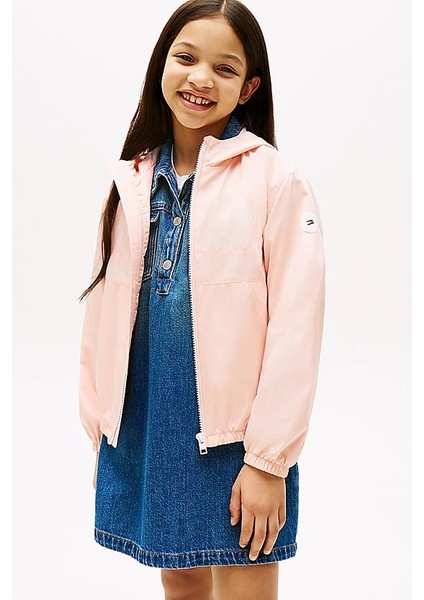 Kız Çocuk Th Kapüşonlu Rüzgarlık - Pembe