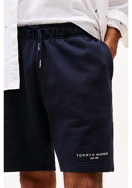 Erkek Th Logo Sweat Şort - Lacivert