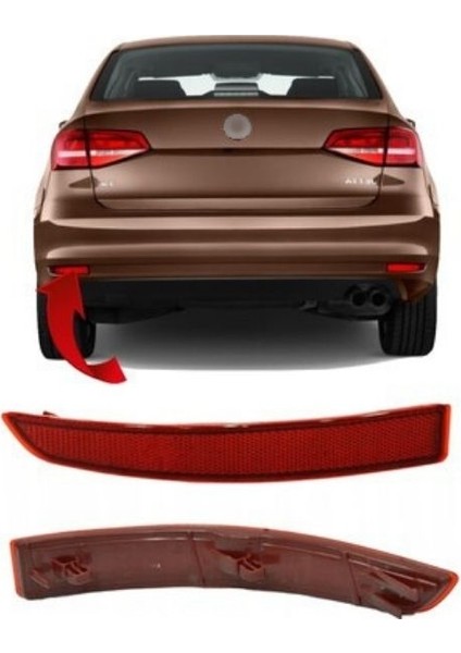 Volkswagen Jetta 2010 Sonrası Sol Tampon Arka Reflektörü 5C6945105B
