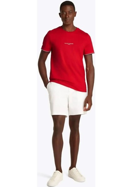 Erkek Tommy Logo Tipped Tee T-Shirt - Kırmızı fiyatları