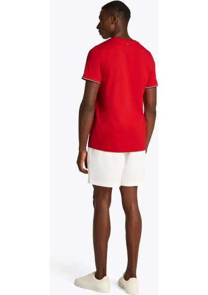Erkek Tommy Logo Tipped Tee T-Shirt - Kırmızı modelleri