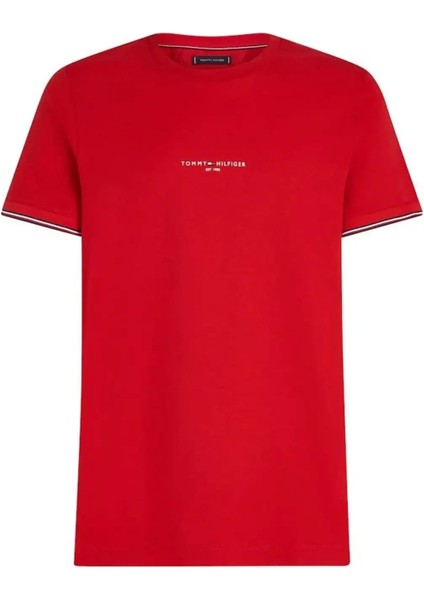 Erkek Tommy Logo Tipped Tee T-Shirt - Kırmızı fırsatları