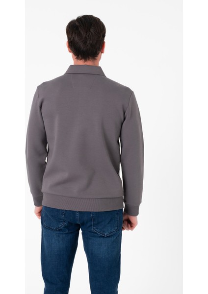 Regular Fit Polo Yaka Cepli Pamuklu Erkek SWEATSHIRT-SW-1102