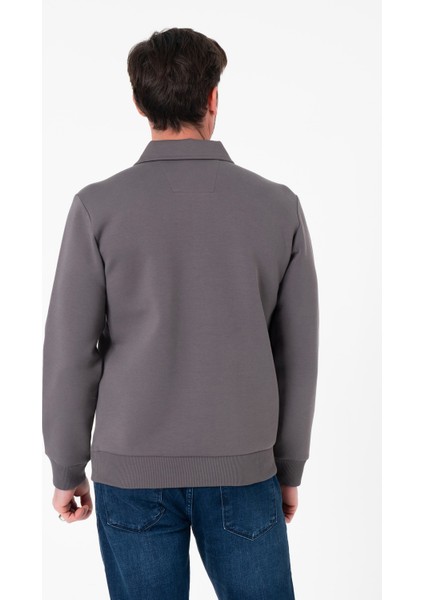 Regular Fit Polo Yaka Cepli Pamuklu Erkek SWEATSHIRT-SW-1102