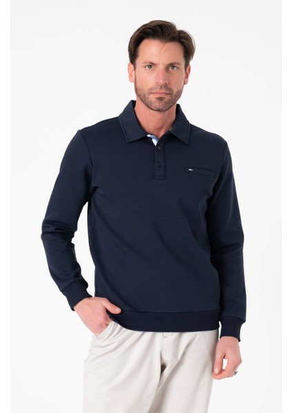 Regular Fit Polo Yaka Cepli Pamuklu Erkek SWEATSHIRT-SW-1102