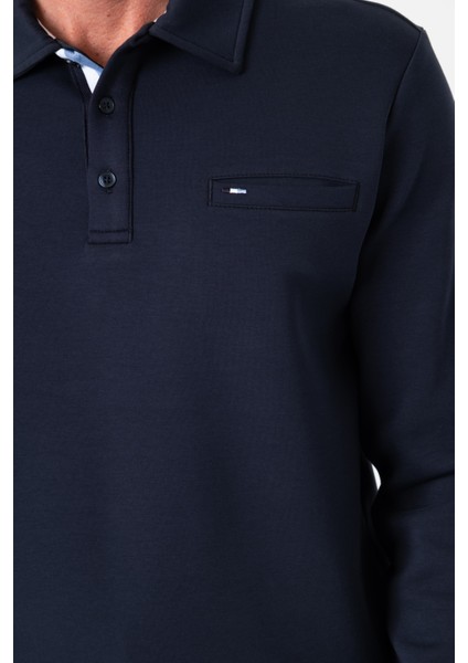 Regular Fit Polo Yaka Cepli Pamuklu Erkek SWEATSHIRT-SW-1102