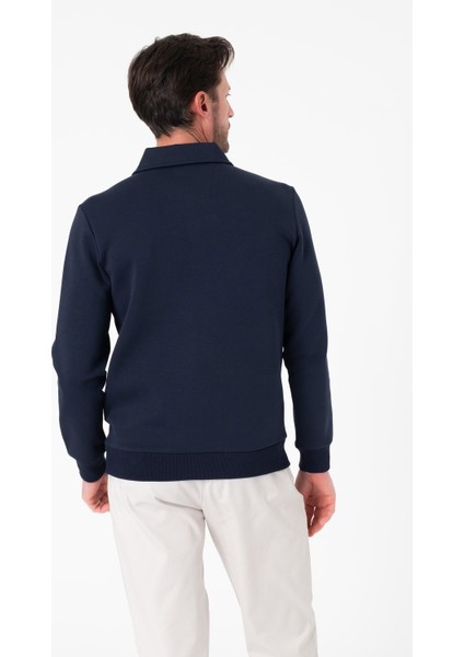 Regular Fit Polo Yaka Cepli Pamuklu Erkek SWEATSHIRT-SW-1102
