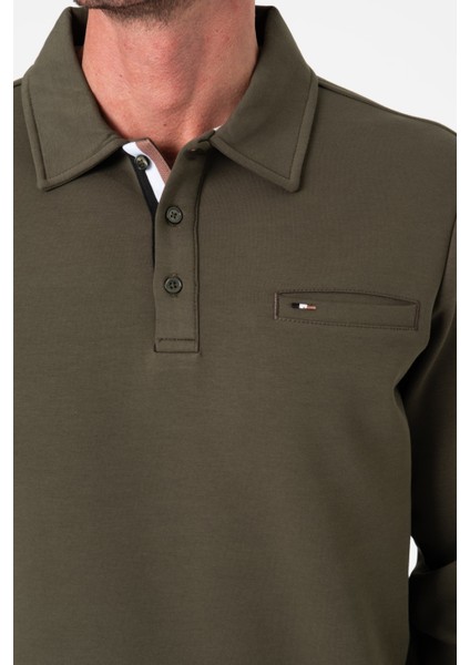Regular Fit Polo Yaka Cepli Pamuklu Erkek SWEATSHIRT-SW-1102