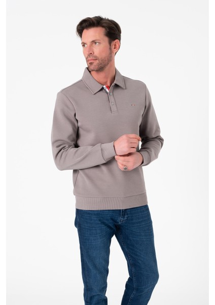 Regular Fit Polo Yaka Pamuklu Erkek SWEATSHIRT-SW-1101